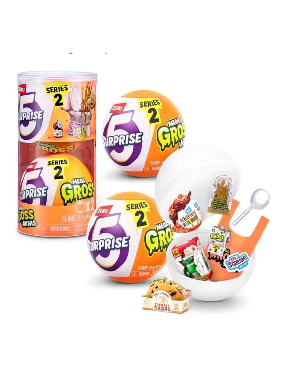 5 Surprise Mega Gross Minis Series 2  by ZURU Boys Mystery Collectible 2 Pack
